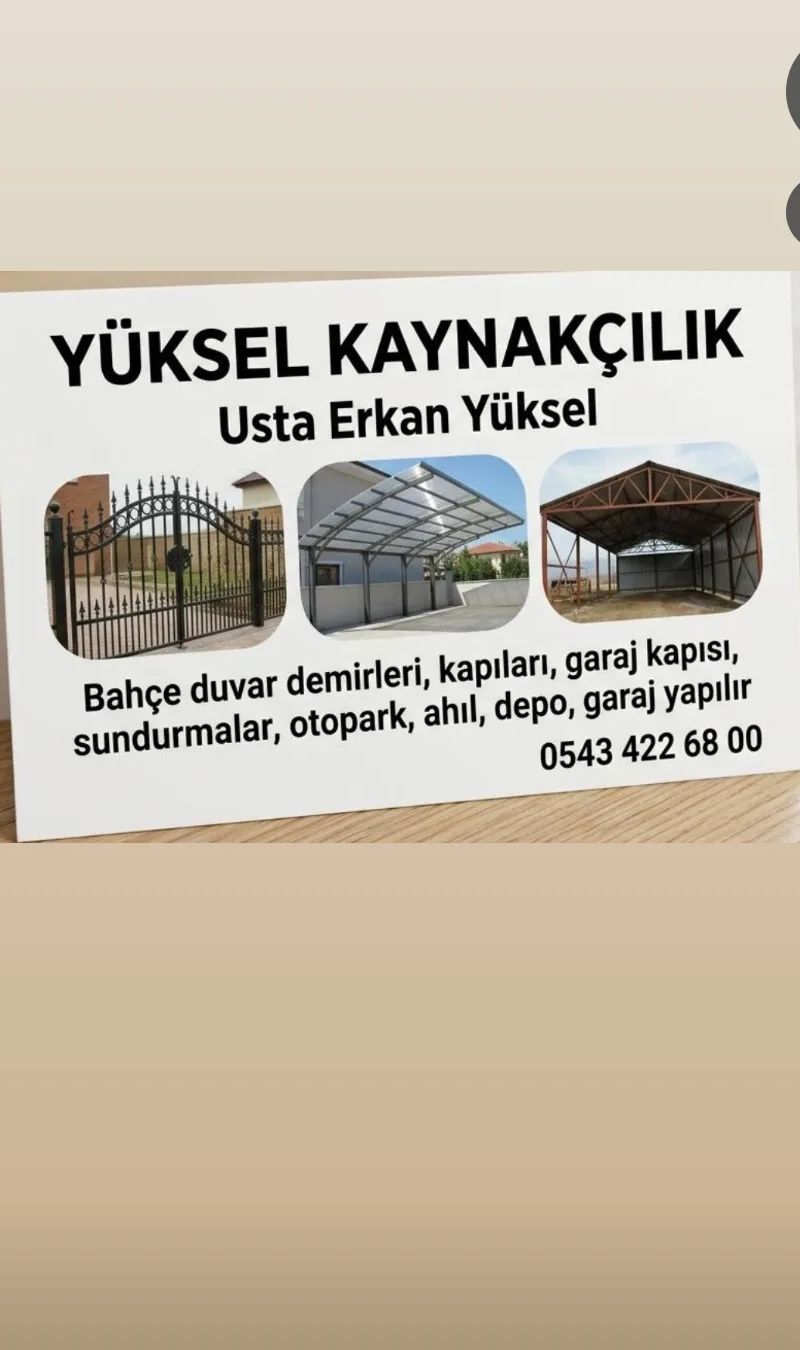 Her türlü kaynak işleri itina ile yapılır temiz işçilik ve u…